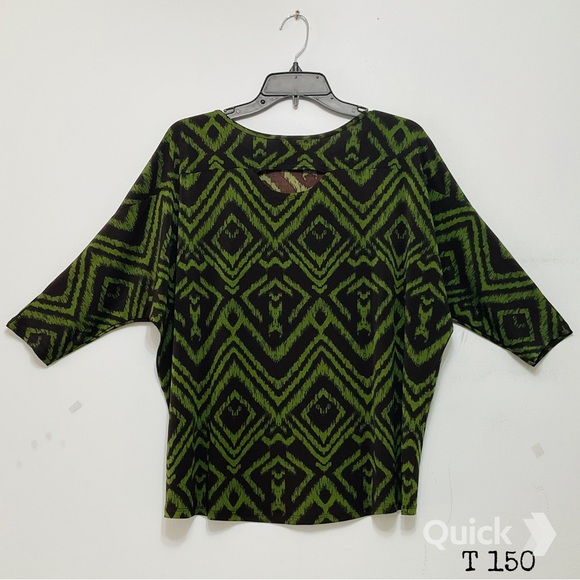 S - NWT Attitudes By Renee Concepts Print Top - Picture 5 of 8